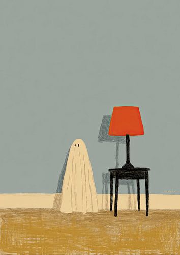 Lonely spirit next to orange lamp