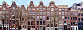 Amsterdam, Prinsengracht facades Het Roode Hert