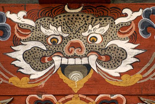 Demon in de Trongsa Dzong in Butan,
