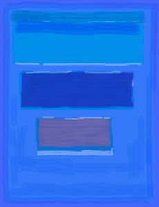 Peinture abstraite dans les tons bleus sur Rietje Bulthuis