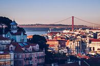 Skyline van Lissabon / Ponte 25 de Abril van Alexander Voss thumbnail