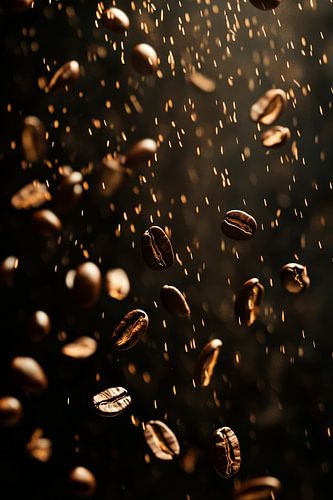 Coup de projecteur sur les grains de café en suspension