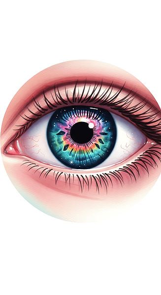 Kosmische Oog Visie: Levendige Nevel Iris Muur Poster | Psychedelische Gedetailleerde Kunst Print van Creative On Site