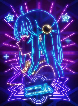 Het schattige Anime meisje Neon van Vectorheroes