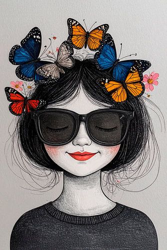 Meisje met vlinders...