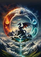 Der Yin-Yang-Drache im Gebirge