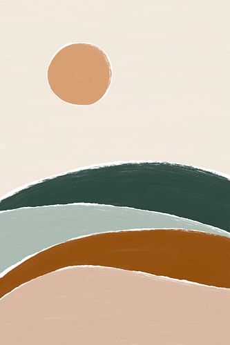 Golden Horizon, A Warm Abstract Landscape