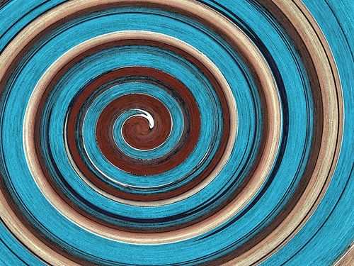 Spirales marron, bleu et vanille 03  / Tourbillon de couleurs