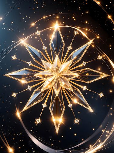 Celestial Radiance - Golden Starburst Glow