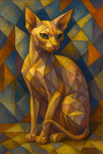 Naakte kat schilderij.
