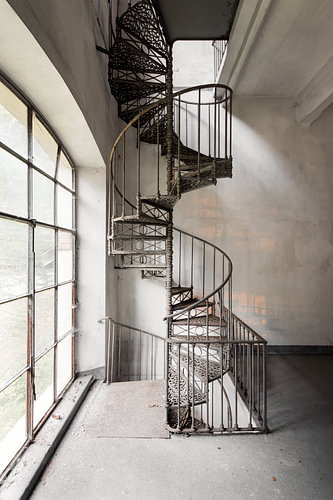 Schmiedeeiserne Wendeltreppe im alten Wasserwerk