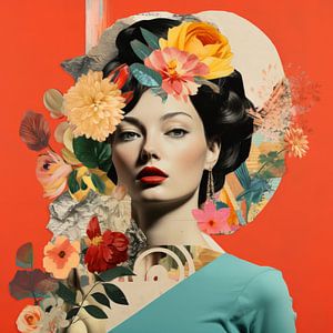 Bunte, moderne Collage mit einem Hauch von Vintage