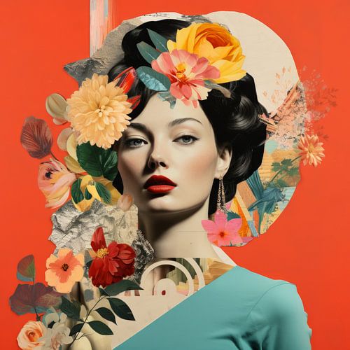 Collage coloré et moderne avec une touche vintage