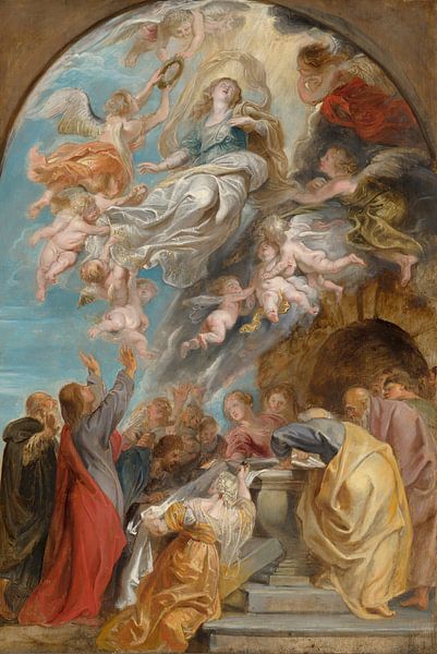 Ölskizze der Himmelfahrt Mariens, Peter Paul Rubens von Meesterlijcke Meesters