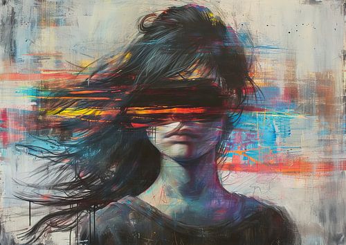 Geblinddoekt | Modern Abstract Portret