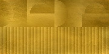 Abstracte geometrische vormen in goud. Retro geometrie nr. 8 van Dina Dankers