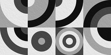 Modernes minimalistisches geometrisches Kunstwerk mit Kreisen und Quadraten 11 von Dina Dankers