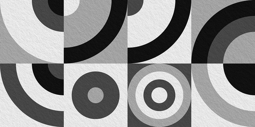 Modern minimalistisch geometrisch kunstwerk met cirkels en vierkanten 11 van Dina Dankers