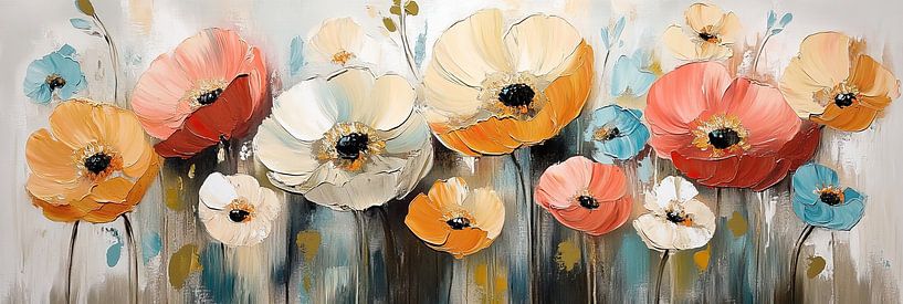 Bloemencanvas | Vrolijke Bloem Kunst van De Mooiste Kunst