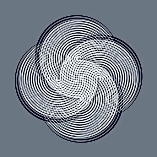 Regenboog Bloem Blauw Grijs