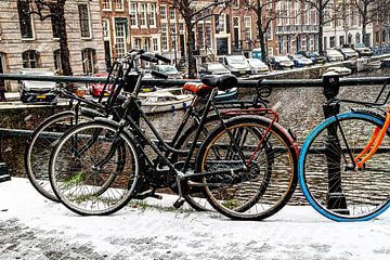 Centre-ville d'Amsterdam en hiver