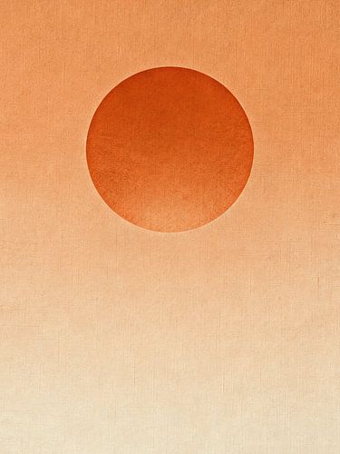 JAPANDI Terrakotta Sonne Abstrakte Kunst - Minimalist Warm Gradient Leinen Textur Poster