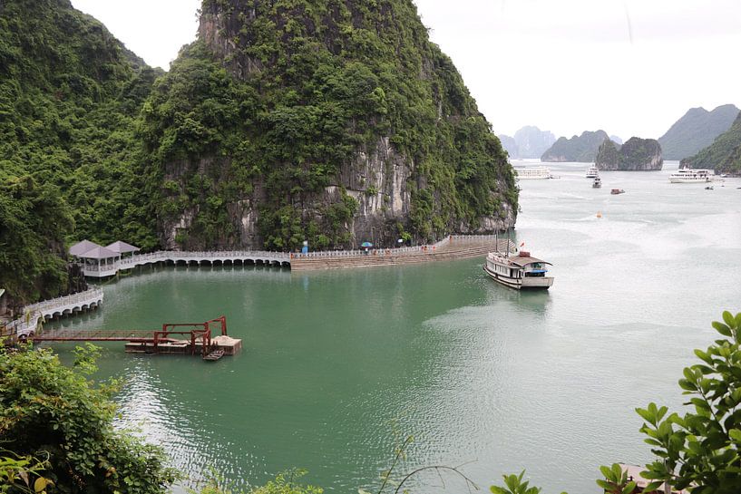 Vietnamese Landscape on the River by mathieu van wezel