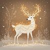 Eine Weihnachtsskulptur eines Rentiers mit Weihnachtsbeleuchtung. von J.a Dijkstra