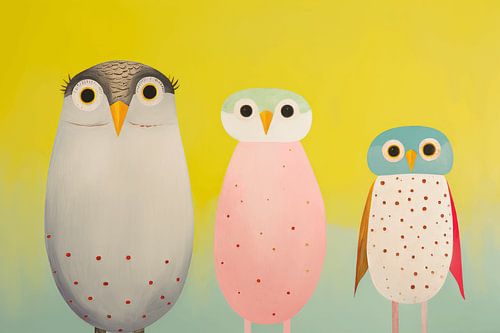 Bunte glückliche Vögel