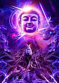 Buddha Space Neon von Colorize Studio