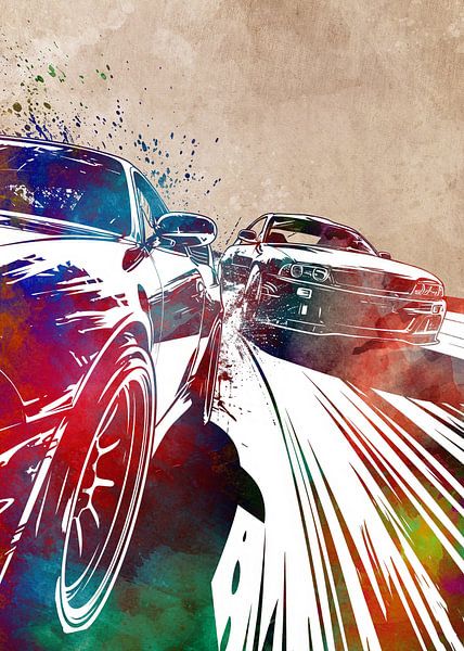 Car racing sport art by JBJart Justyna Jaszke