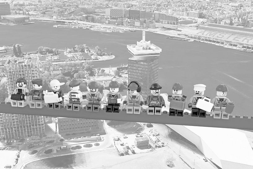 Lunch atop a skyscraper Lego edition - Amsterdam van Marco van den Arend