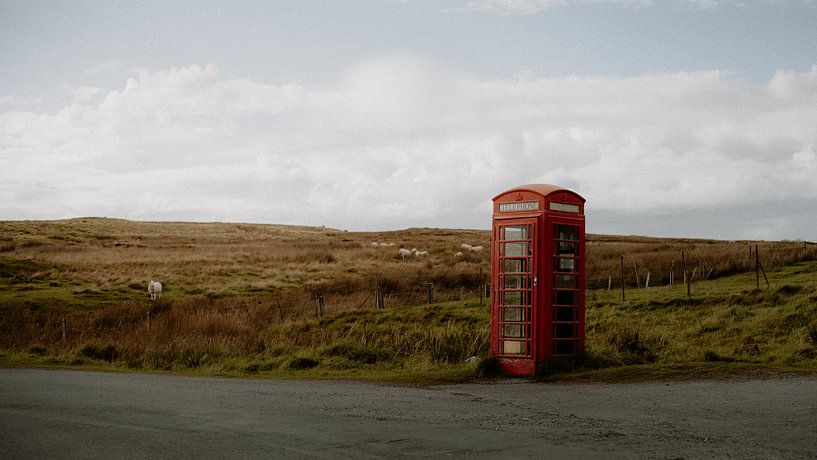 Classic red phone box in the Scottish Highlands by Tes Kuilboer