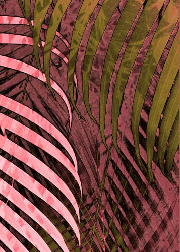 TROPICAL POPPY-PINK LEAVES-1