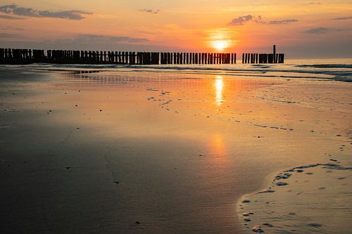 Zonsondergang Westkapelle, Zeeland Nederland