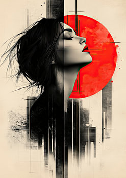 A Portrait in Red and Black