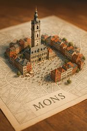 Mons City Architecture Miniature – European Culture Wall Art by Travel Shop
