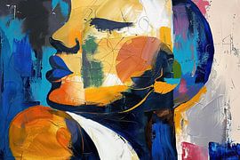 Frau Lippen | Frau mit blauen Lippen von Blickfänger Gemälde