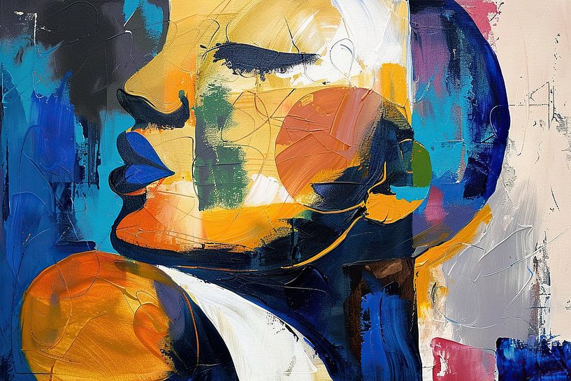 Woman Lips | Woman With Blue Lips by Eye catching paintings