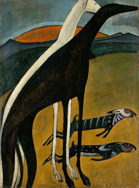Windhonden (ca. 1911) door Amadeo de Souza-Cardoso van Peter Balan