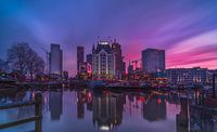 Oude haven Rotterdam, tijdens zonsondergang van Rob Bout thumbnail