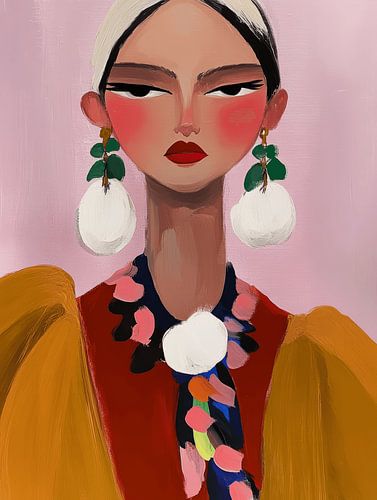 Modern en kleurrijk portret