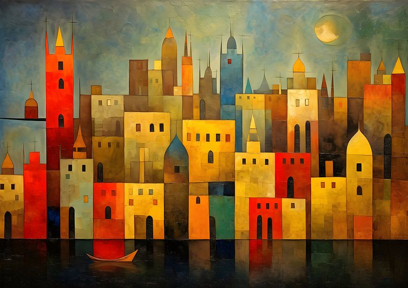 Venise dans le style de Paul Klee par Jan Bechtum