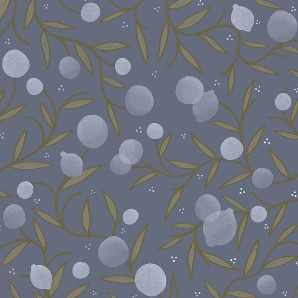 Valencia by night - Spanish Orange Tree Blue by Studio Hinte