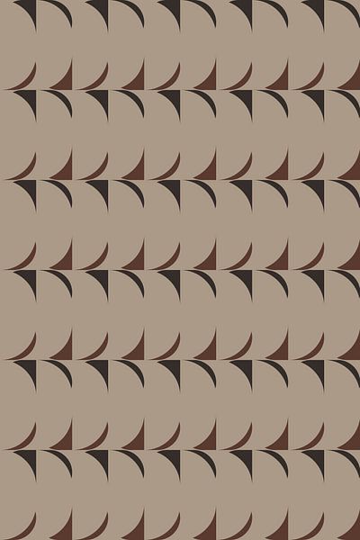 Retro 70er Jahre Kunst. Abstrakte geometrische Formen in braunen Farben von Dina Dankers