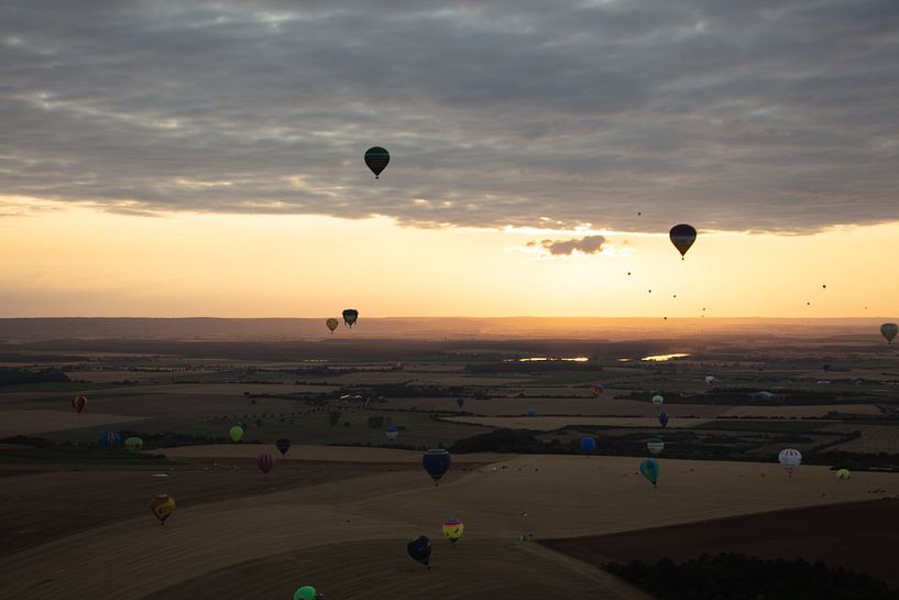 Hot Air Balloon at night by Cornelius Fontaine