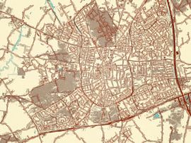 Kaart van Venray in de stijl Blauw & Crème van De Kaartenwinkel