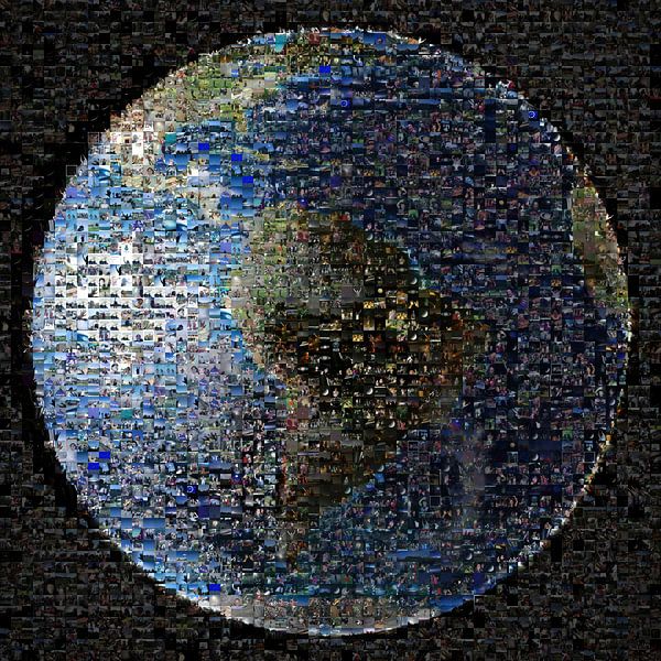 Earth as a mosaic, from Nasa by Atelier Liesjes