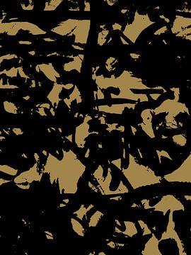Wabi-Sabi Abstrait Japon en ocre jaune noir sur Mad Dog Art