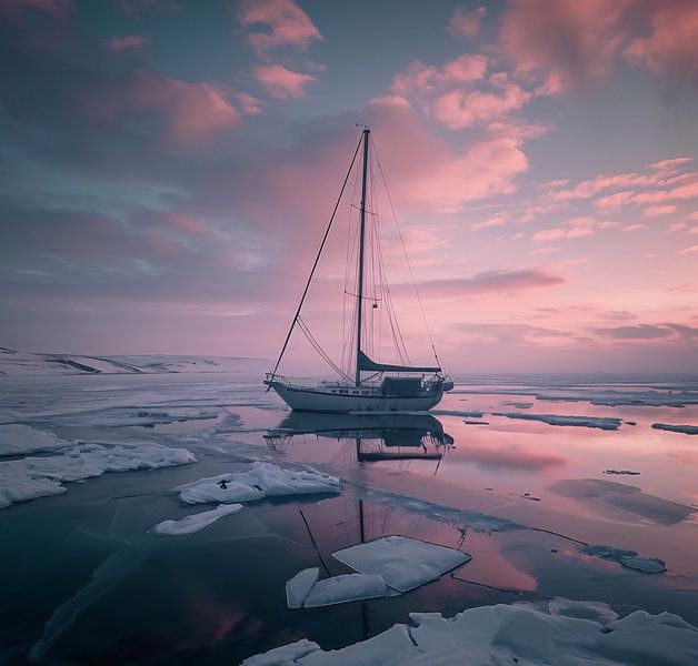 Eismeer von fernlichtsicht